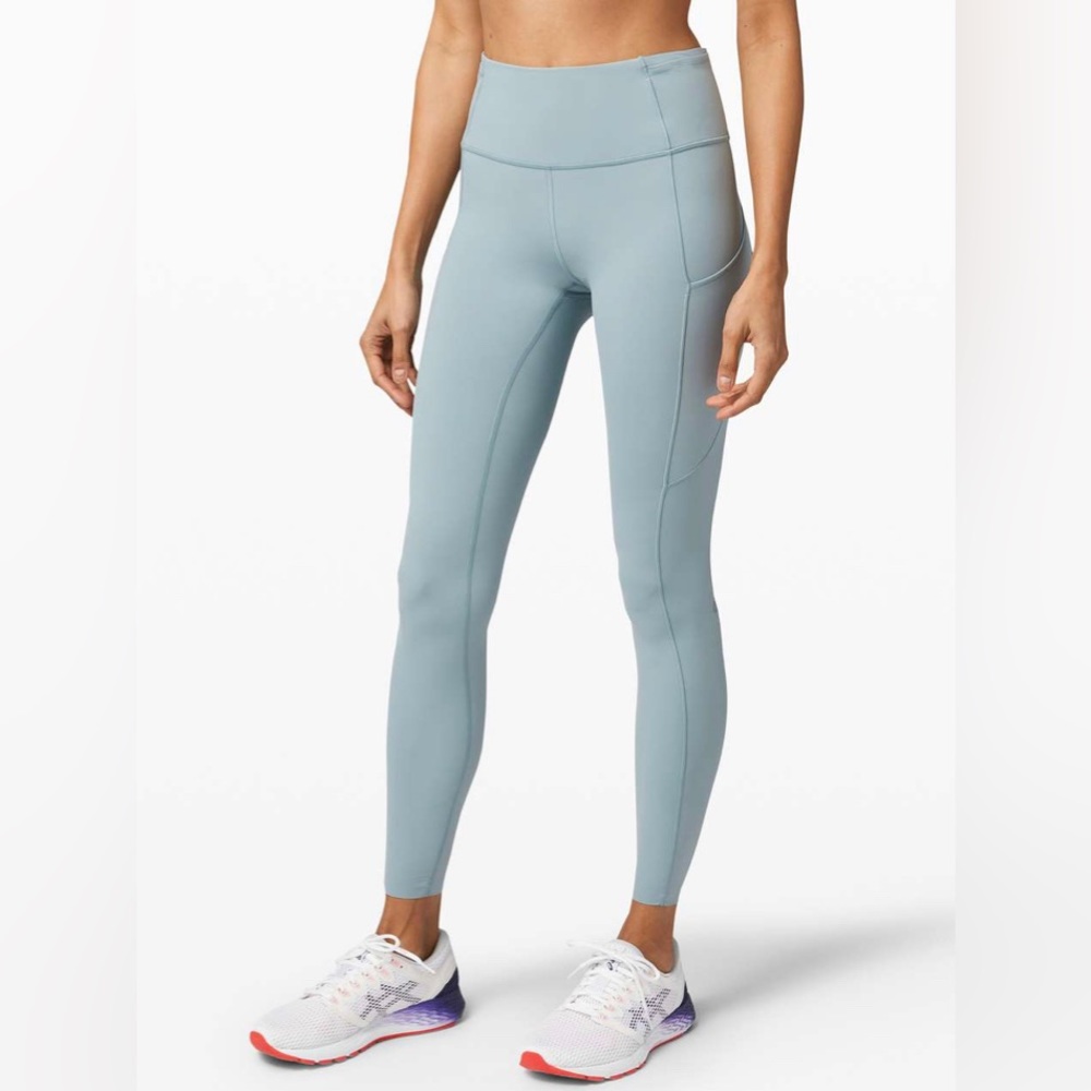 Lululemon Fast and Free Tight 28" Blue Cast Nulux Leggings Size 6
